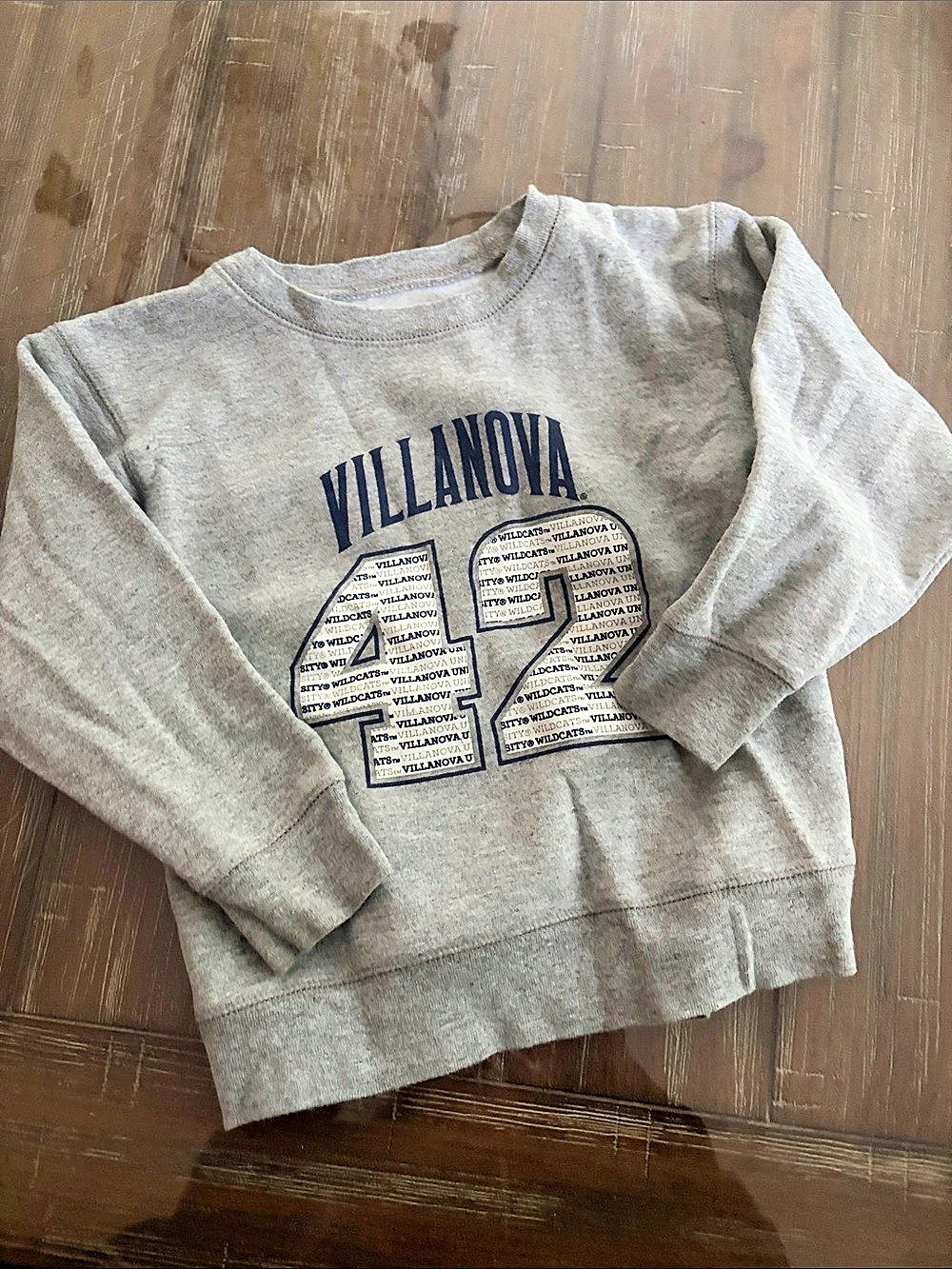 College Kids Villanova Wildcats 42 Crewneck Sweatshirt Gray Girls 4T